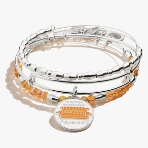 NWT & NIB Alex & Ani “I’D RATHER BE WATCHING FRIENDS” set of 3 Bangle Bracelets